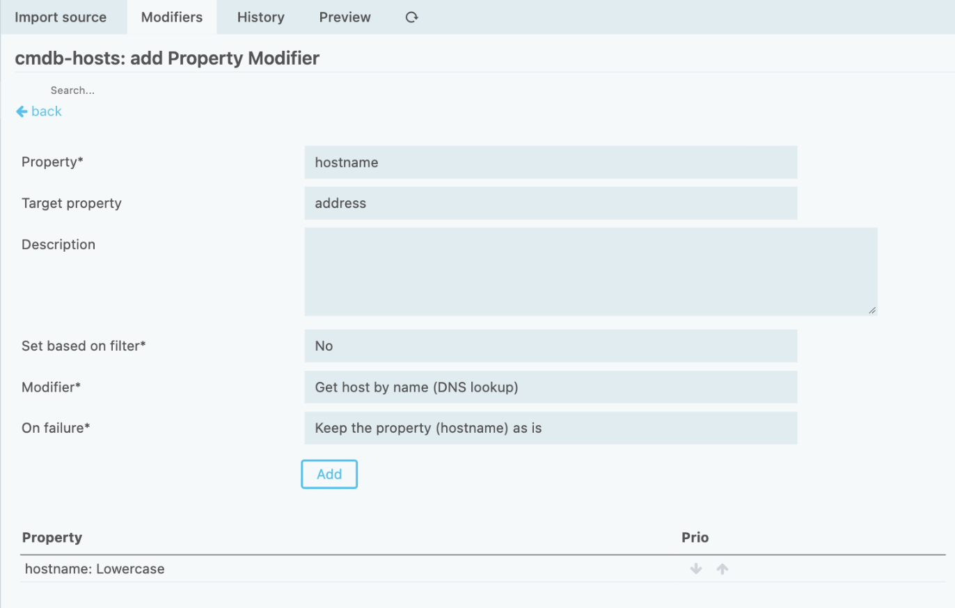 Get host by name modifier