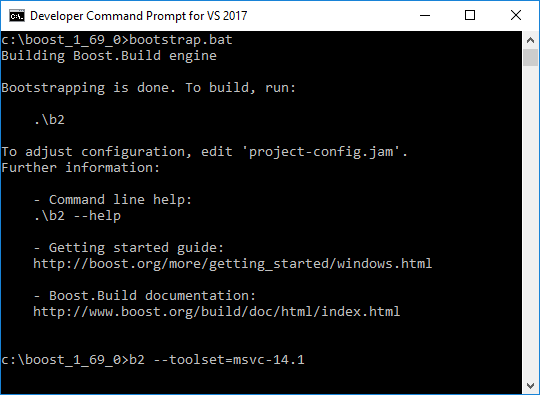 Windows Boost Build in VS Development Console