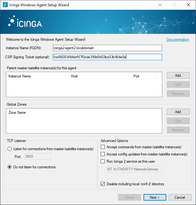 Icinga 2 Windows Setup