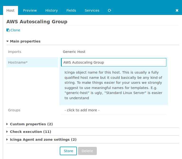 AWS host template