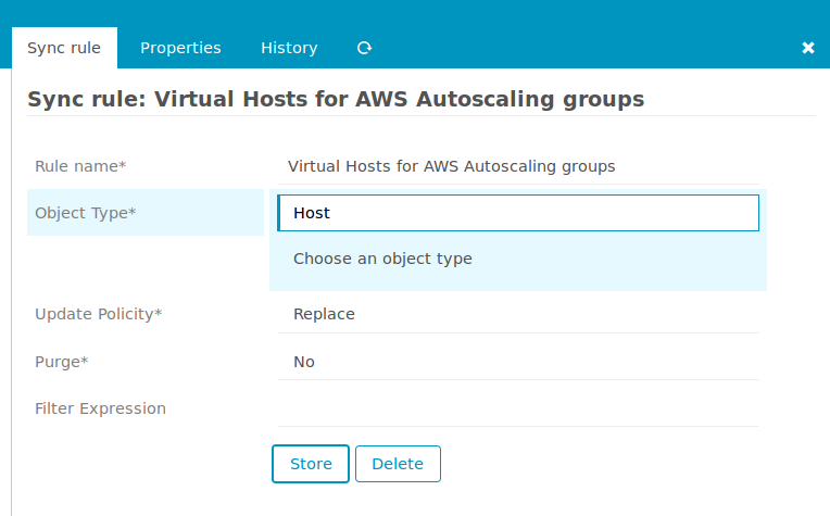 AWS sync rule