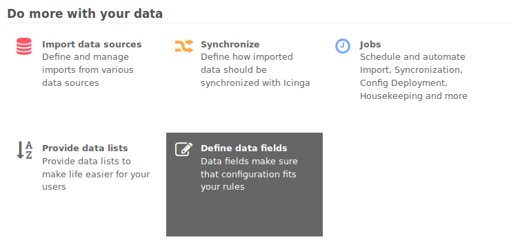 Dashboard - Define data fields