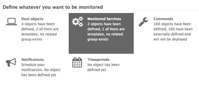 Dashboard - Monitored services