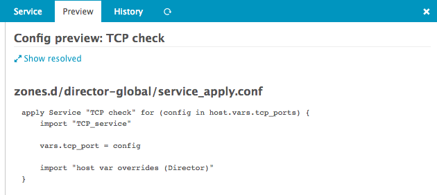 Host config preview with Array