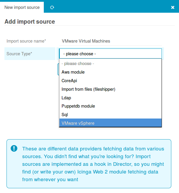 Import from VMware vSphere
