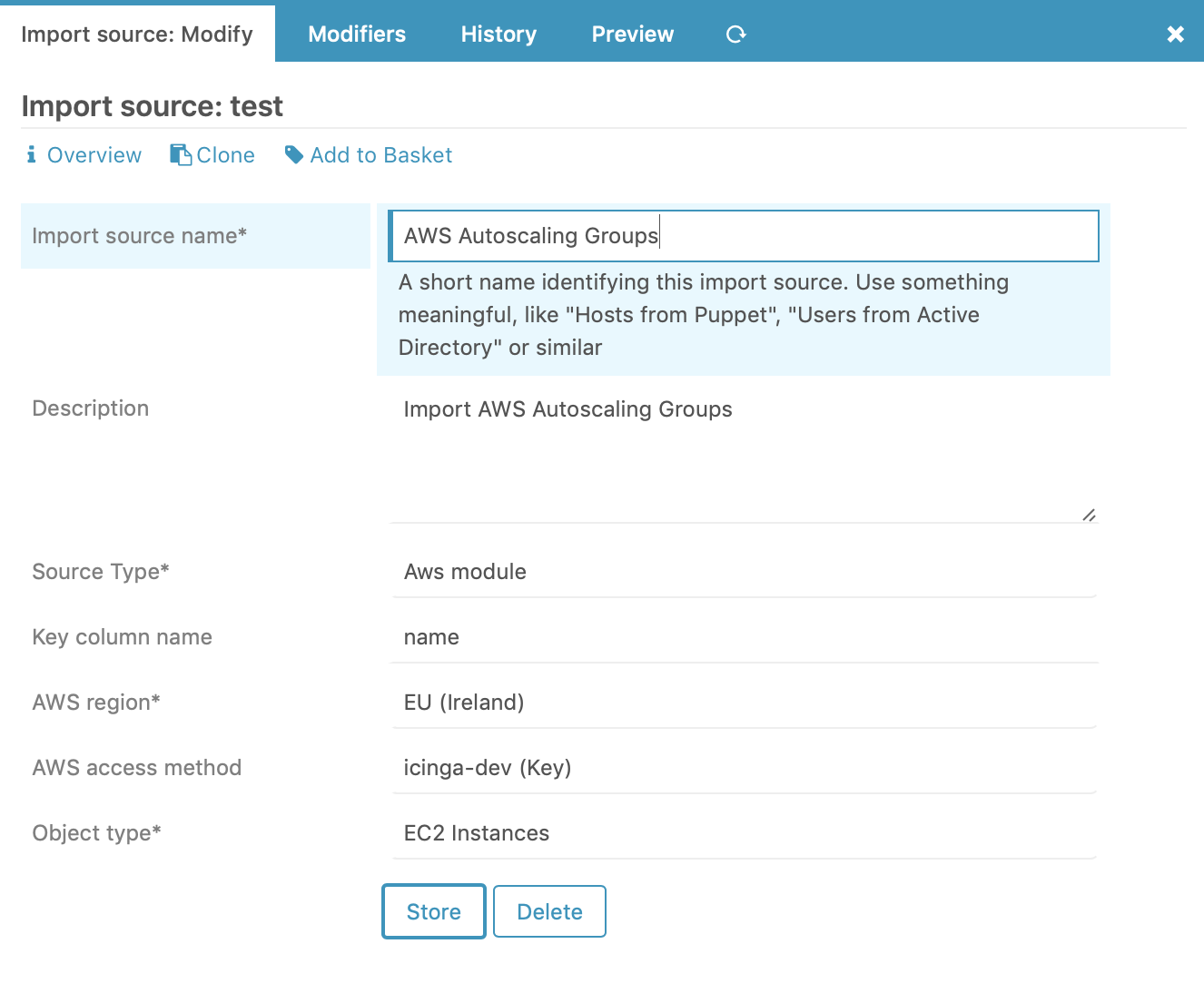 AWS import source basics