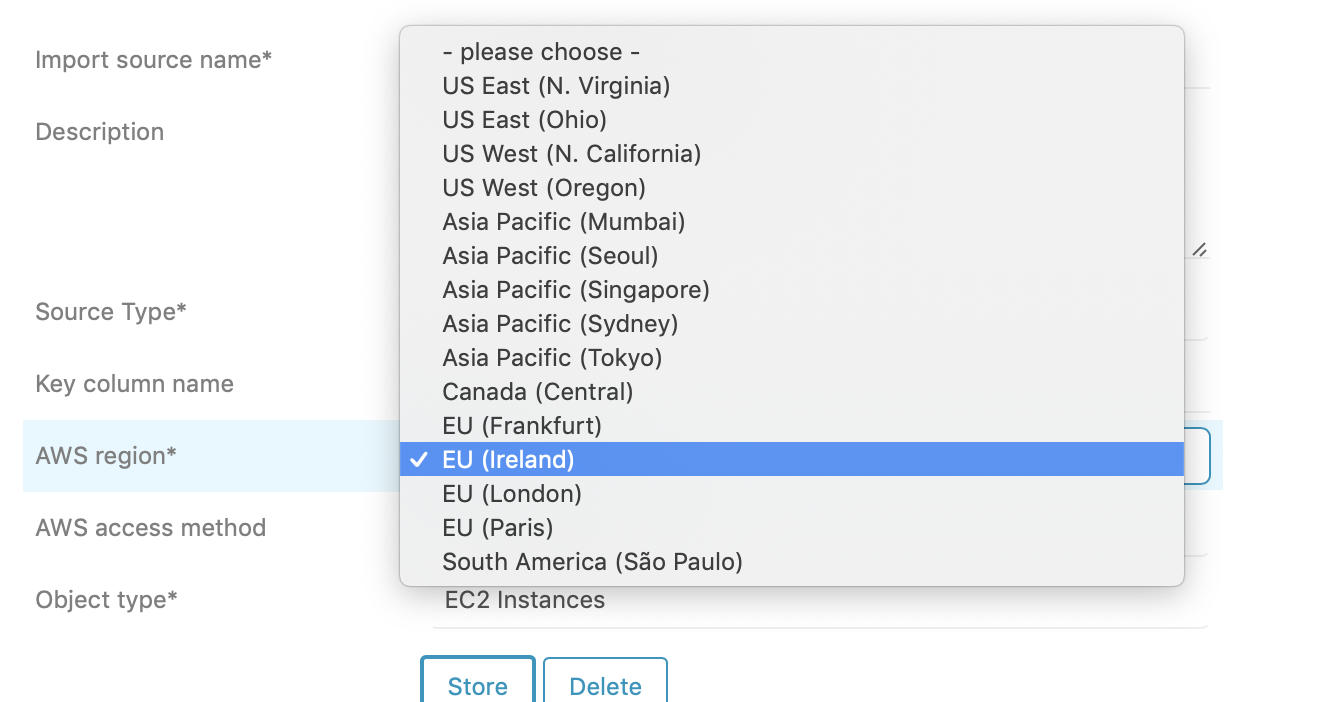 AWS import source region