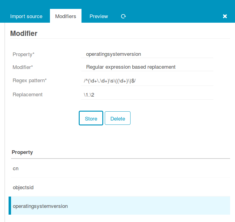 Regular expression modifier