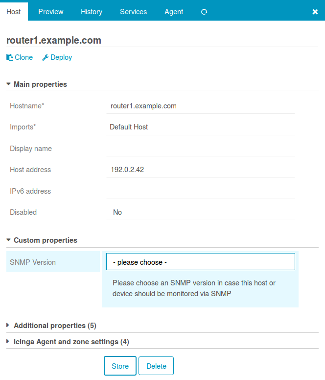 Choose SNMP version