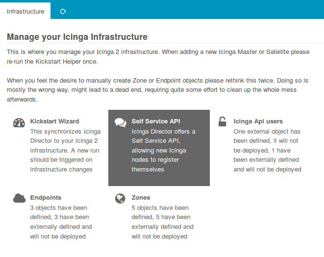 Infrastructure Dashboard - Self Service API