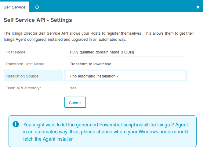 Settings - Choose installation source