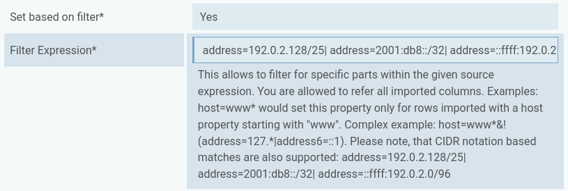 CIDR-based filters