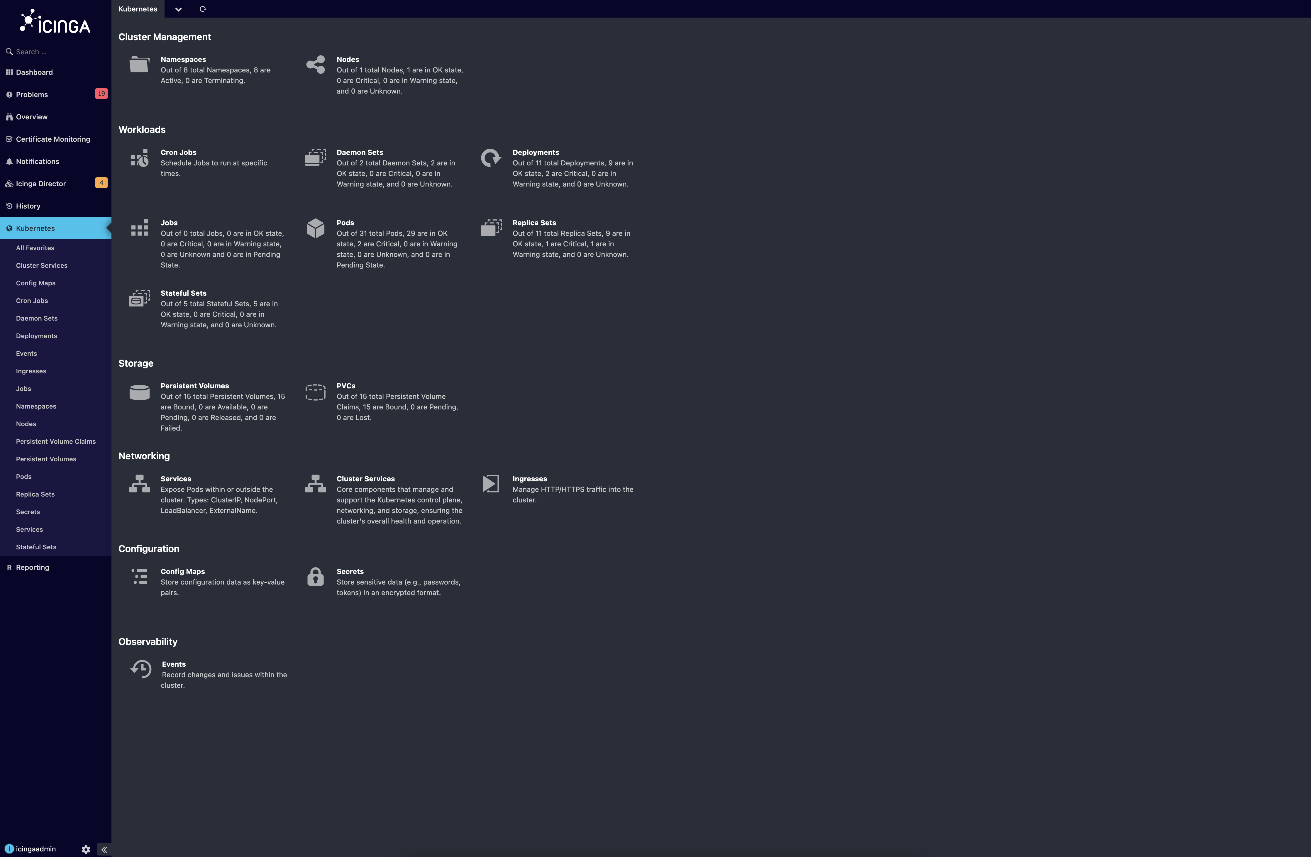 Icinga Kubernetes Web Dashboard