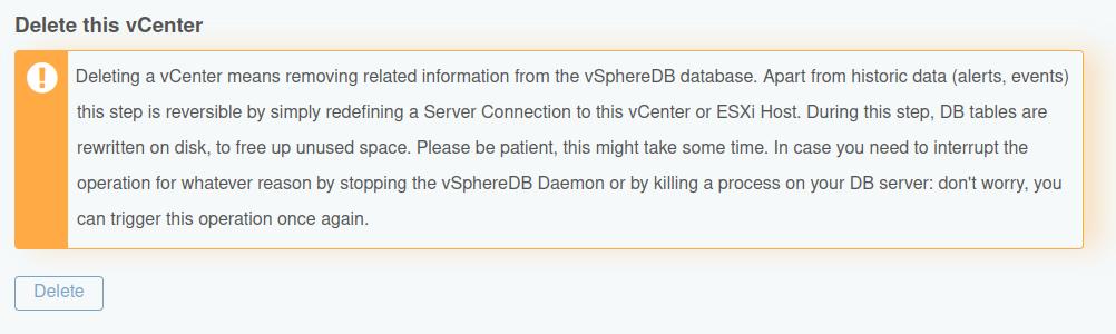 Delete vCenter