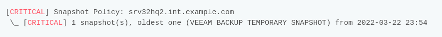Monitoring Rule shows snapshot name