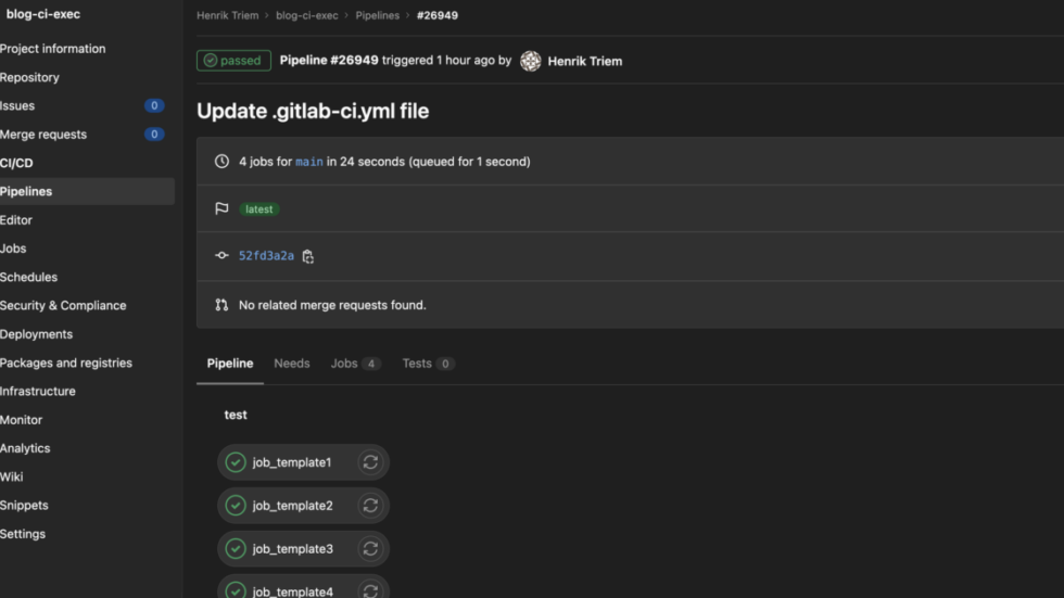 gitlab ci cd job templates