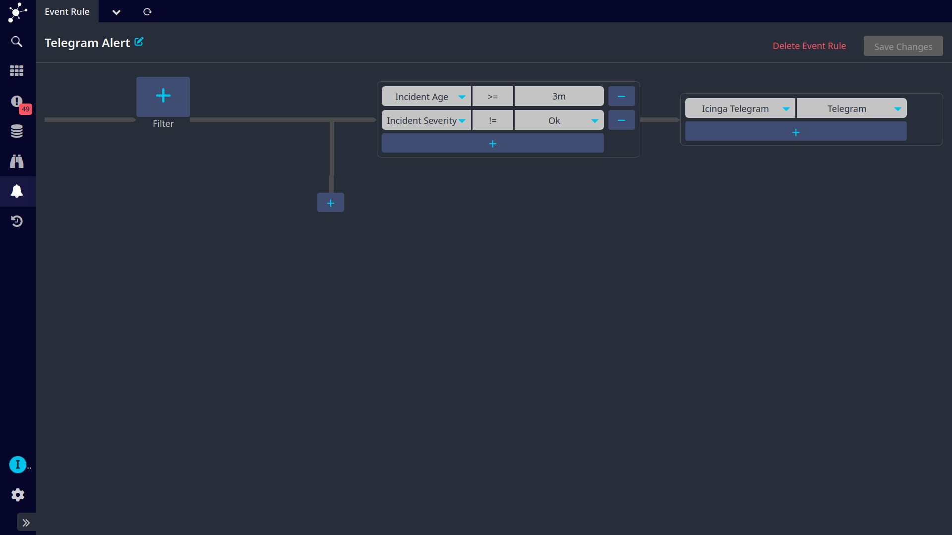 Screenshot: Icinga Telegram Event Rule