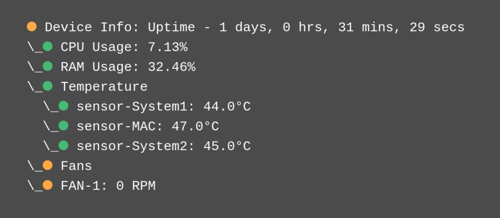 NETGEAR AV Line check sample output